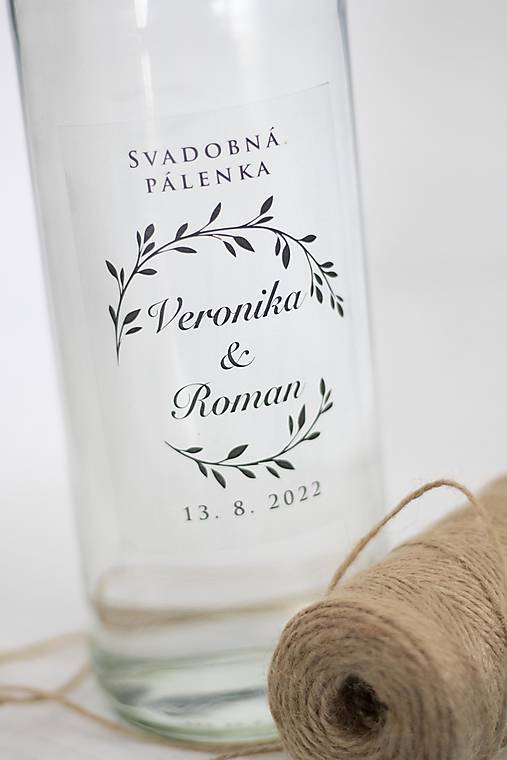 Úložné priestory & Organizácia - Transparentná etiketa - Jednoduchý venček - 14771173_