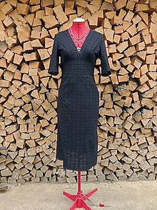 Šaty - Letné madeirové maxi šaty (rôzne farby) (Čierna 1) - 14771071_