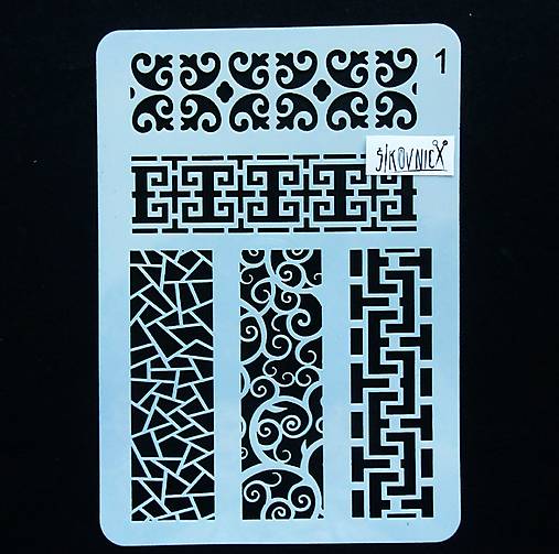 Šablóna - 21x15 cm - vzory, ornamenty