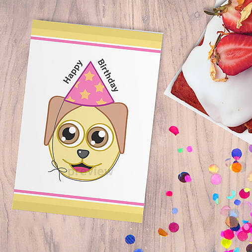 Papiernictvo - Party šteniatko pohľadnica (optimistko) - 14773203_