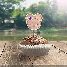 Dekorácie - Žabička – zápich na cupcake (žmurkajúca žabka) - 14773684_