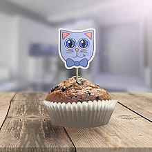Dekorácie - Mačička – zápich na cupcake  (kocúrik) - 14773932_