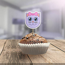 Dekorácie - Mačička – zápich na cupcake  (mačička kočka) - 14773933_