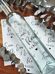 Darčeky pre svadobčanov - Etikety na svadobné fľaše transparentné 116 - 14775522_