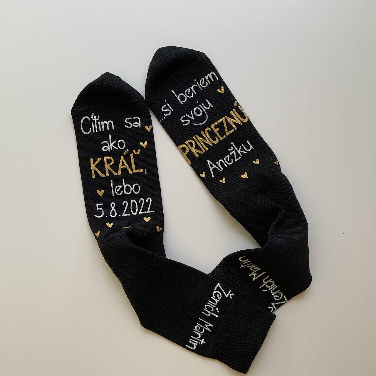 Maľované ponožky pre ženícha