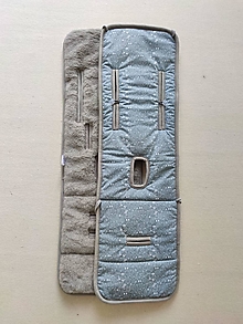 Detský textil - VLNIENKA podložka do kočíka THULE Chariot SPORT 1 100 % MERINO TOP super wash Grey Zvieratká oceľové - 14777694_