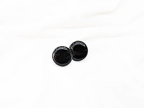 Náušnice - KRUH-ové napichovačky- čierne - chirurgická oceľ  (20 mm) - 14779176_