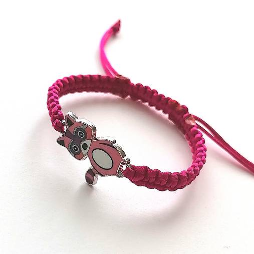 Náramky - Náramok medvedík /mýval/ (fuchsia) - 14778838_
