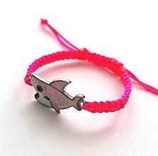 Náramky - Náramok žralok (ružová neon) - 14777297_