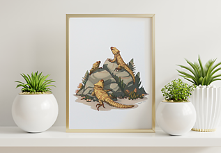 Grafika - Armadilo Lizards - fine art print - 14777204_