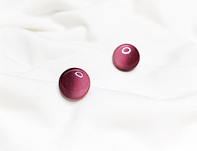 Náušnice - KRUH-ové napichovačky - bordovo ružové chirurgická oceľ (12 mm) - 14780174_