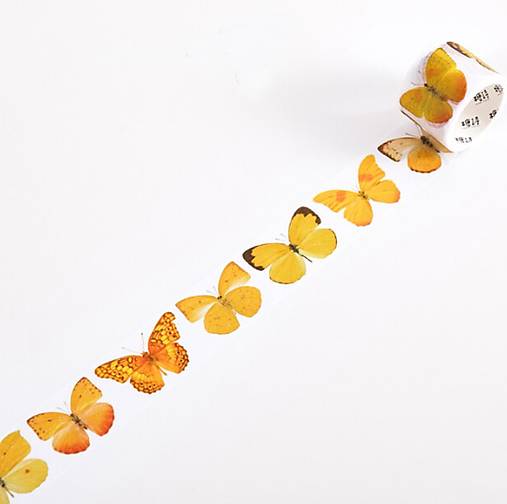 WP101 Washi páska motýle 3 cm  (Oranžová)