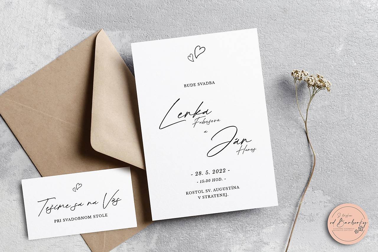 Svadobné oznámenie B#43C (Označenia stolov (do stojana))