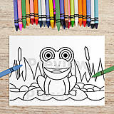 Hračky - Žabka na kamienku omaľovánka - 14779973_