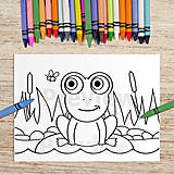 Hračky - Žabka na kamienku omaľovánka - 14779974_