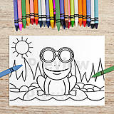 Hračky - Žabka na kamienku omaľovánka - 14779975_