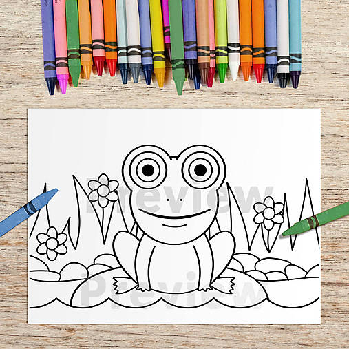 Hračky - Žabka na kamienku omaľovánka (s kvetinkami) - 14779972_