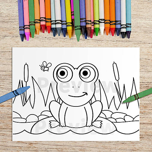 Hračky - Žabka na kamienku omaľovánka (ide jesť muchu, pozor) - 14779974_