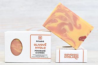 Telová kozmetika - Olivové mydlo: Pomaranč & citrón - 14782899_