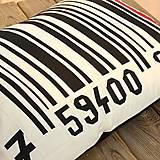 Úžitkový textil - Patchworkový polštář – čárový kód - 14783354_