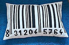 Úžitkový textil - Patchworkový polštář – čárový kód - 14783363_