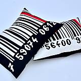 Úžitkový textil - Patchworkový polštář – čárový kód - 14783364_