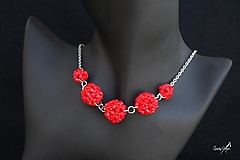 Náhrdelníky - náhrdelník červené guličky - 14786740_
