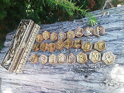 Dekorácie - Futhark zlatý - 14786674_