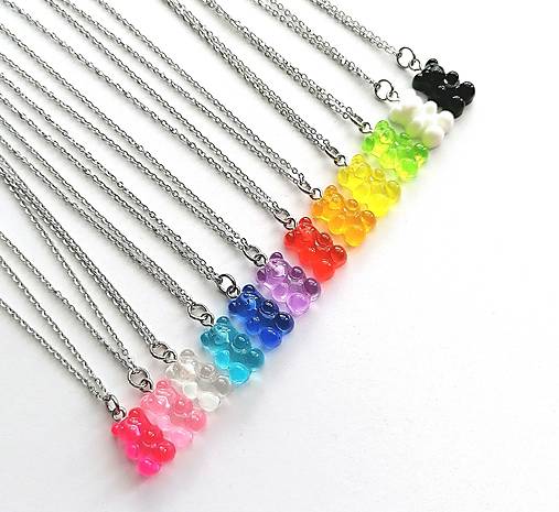 Náhrdelníky - Retiazka "medvedík"  (ružová) - 14788401_