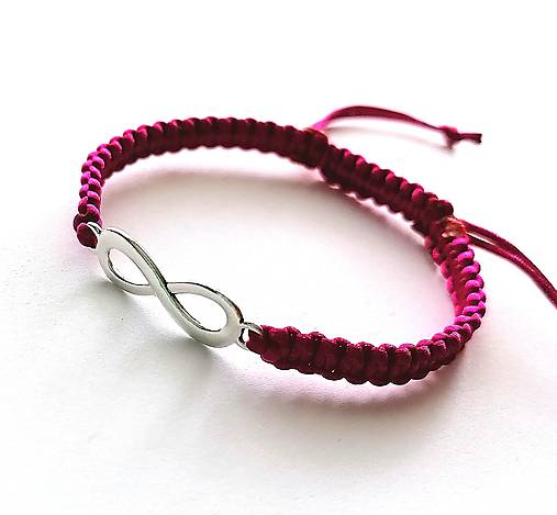 Náramky - Náramok nekonečno (fuchsia) - 14788421_