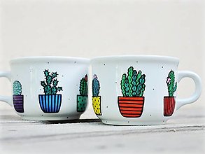 Nádoby - Maľovaná šálka - Kaktusy - 14787607_