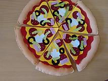 Hračky - Pizza do detskej kuchynky z filcu, prišité časti -6ks - 14787414_