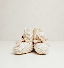 Detské topánky - Pletené topánočky 'Izabela' - 14786782_