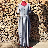 Šaty - Prúžkované ľanové šaty - 14787869_