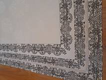 Úžitkový textil - Obrus šedý ornamenty 130x232 - 14787918_