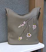 Kabelky - EVA "Flower Branch" kožená kabelka s maľbou - 14787055_