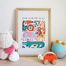 Obrazy - Ilustrácia do detskej izby | Zvieratká džungle - 14790441_