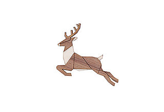 Brošne - Drevená brošňa Jumping Deer - 14791680_