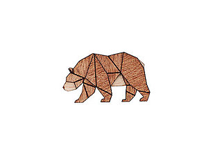 Brošne - Drevená brošňa Walking Bear - 14791728_