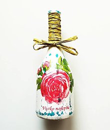 Nádoby - Víno v dekorovanej flaši, motív Všetko najlepšie - 14794429_