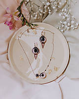 Sady šperkov - Geometrické náušnice s jemným náhrdelníkom (Ag925 RoseGold) - 14791405_