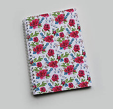 Papiernictvo - Zápisník s kvetmi A4 - 14793336_