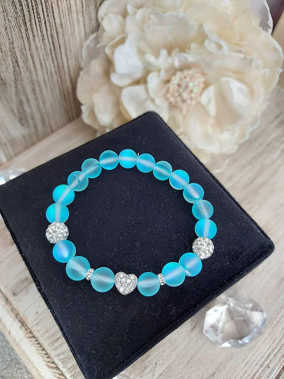 Mesačný modrý kameň a srdce 