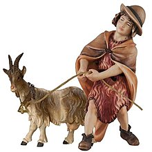 Dekorácie - Pastier ťahajúci kozu - Ľudový - 14792018_