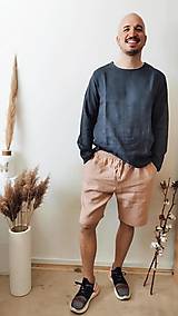Pánske oblečenie - Pánske ľanové tričko / nátelník Orol s dlhými rukávmi - 14792585_