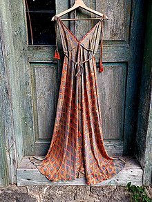 Šaty - Dlhe boho saty z miesaneho hodvabu - 14793496_