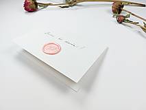 Papiernictvo - Papierová míľniková kartička s ružovou pečaťou - Bude to dievča! - 14793075_