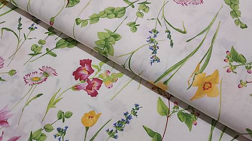 Textil - Dekoračná látka lúčne kvety - 14794604_