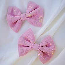 Ozdoby do vlasov - Detské mušelínové sponky s mašľou pink dandelion - 2ks - 14795908_