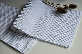Úžitkový textil - Pletená štóla biela - 14796985_